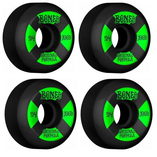 Bones Wheels 100's Black-Green V5 Sidecut 53mm