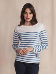 T-shirt manches longues femme ALISATEE Celeste 100% coton