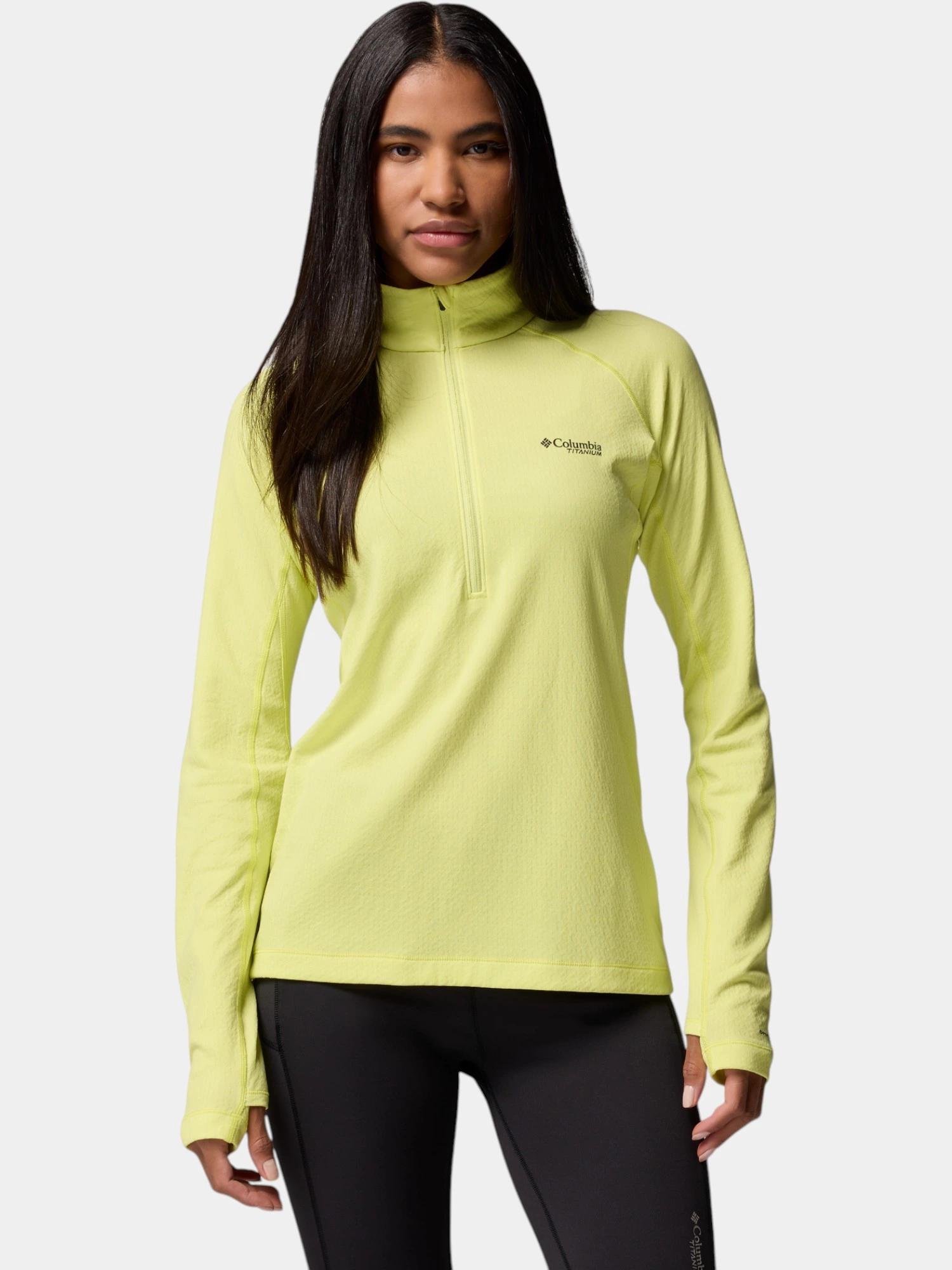 Tricou cu maneci lungi, pentru sport Driventure Half Zip femei