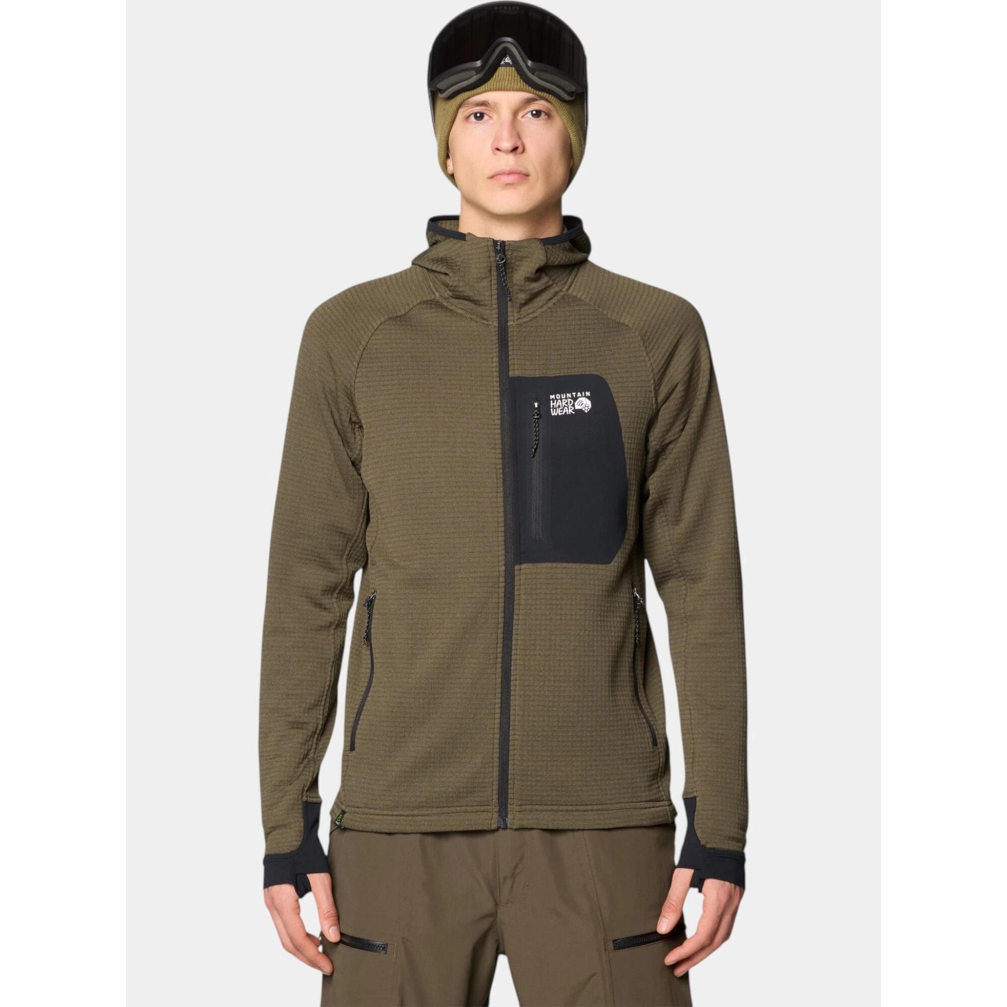 Mountain Hardwear - Pull Homme Polartec Power Grid - Polaire - Vert - Decathlon