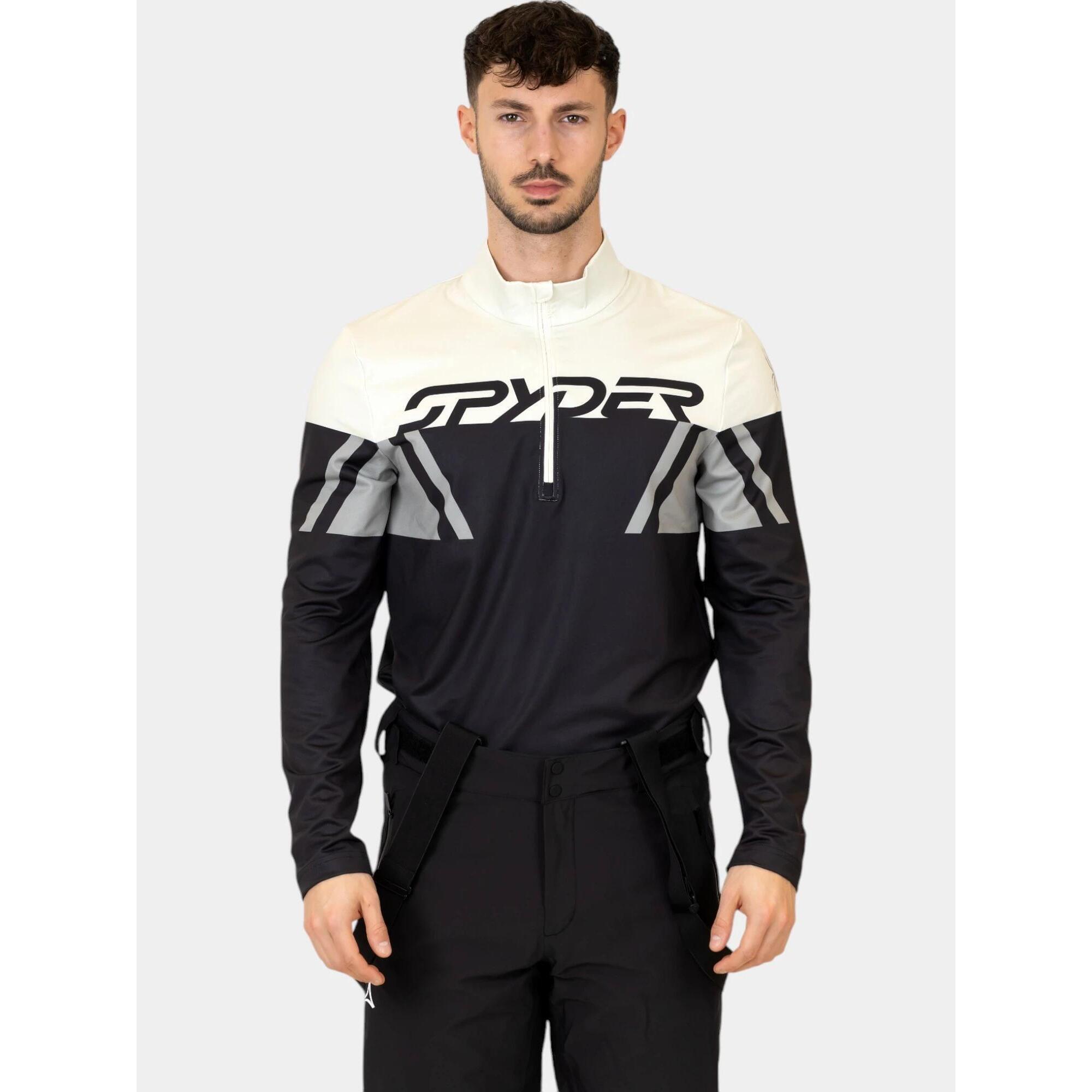 Spyder - Baselayer Homme Podium Hz - Sous Maillot Manche Longue - Blanc|gris|noir - Decathlon