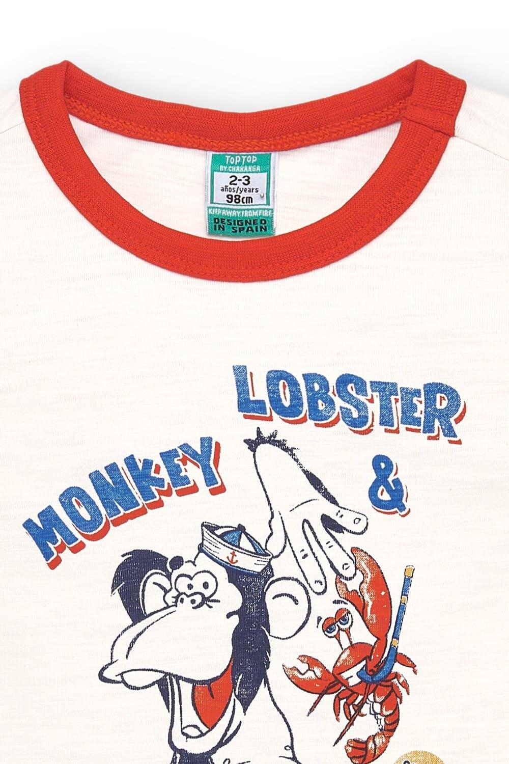 Camiseta niño cruda estampado marinero 5/5