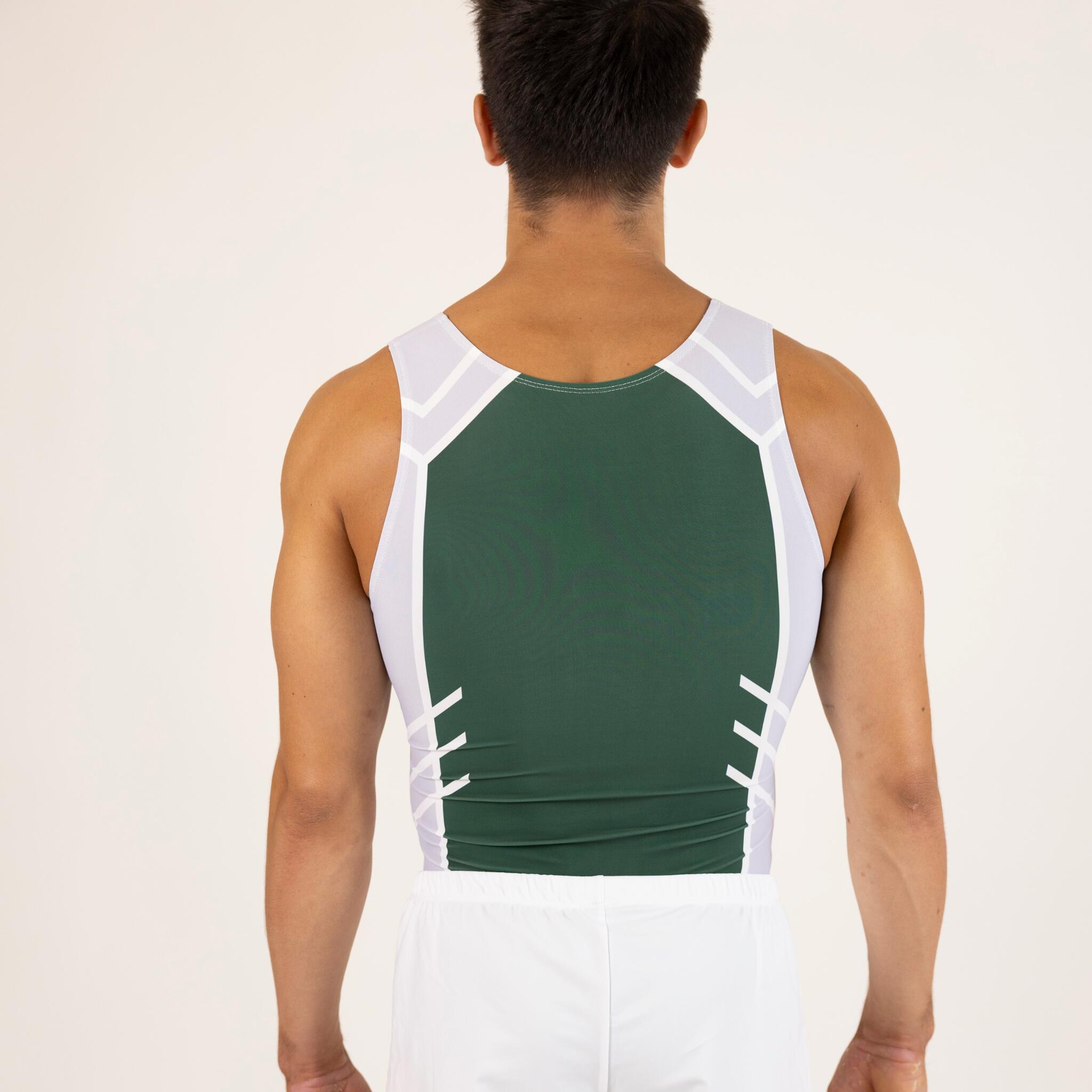 Maillot de gymnastique vert et gris homme 3/4