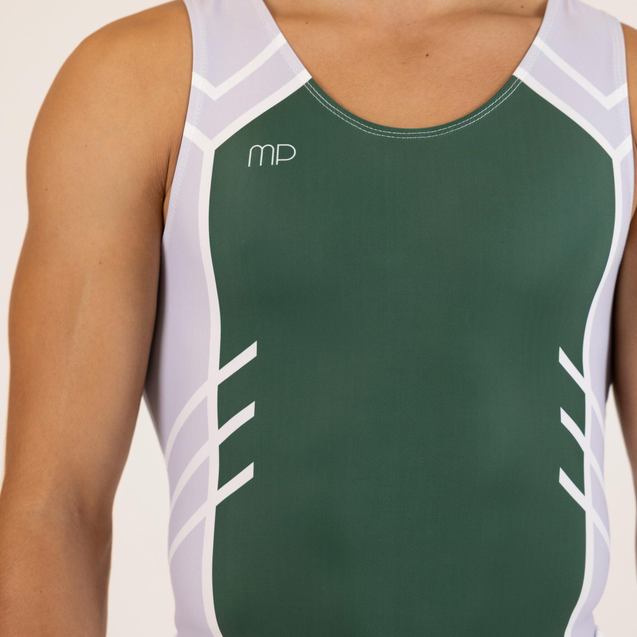 Maillot de gymnastique vert et gris homme 4/4
