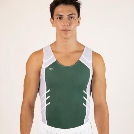 Maillot de gymnastique vert et gris homme