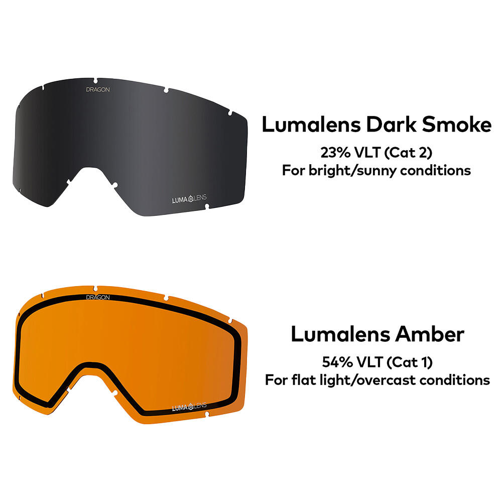 DX3 OTG Unisex Skibril - Blackout/LL Dark Smoke & LL Amber 6/6