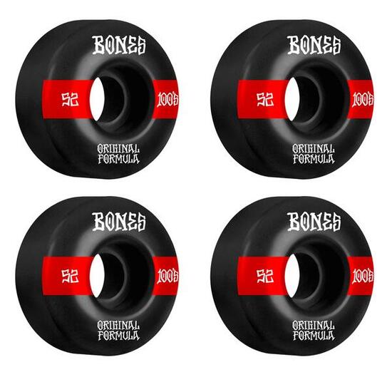 Bones Wheels 100's Black-Red V5 WIDE 52mm