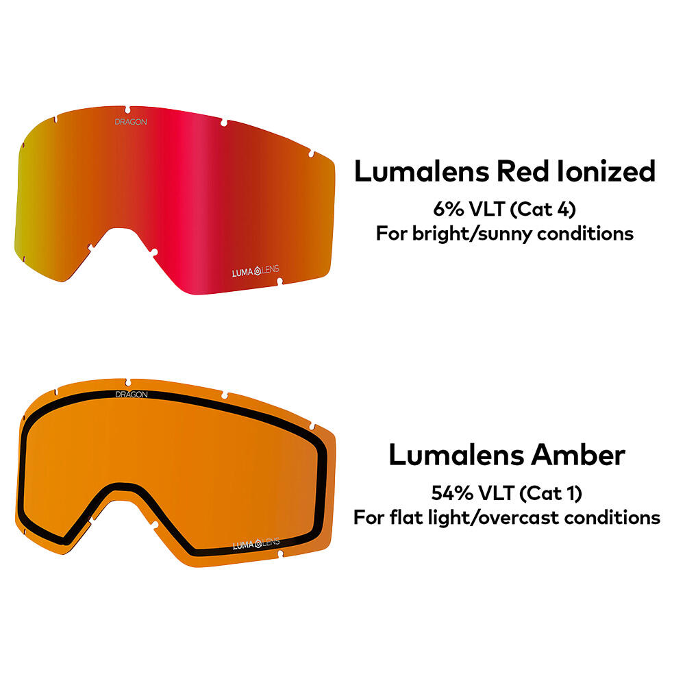 DX3 OTG Lunettes De Ski Unisexes - Black/LL Red Ion & LL Amber 7/7