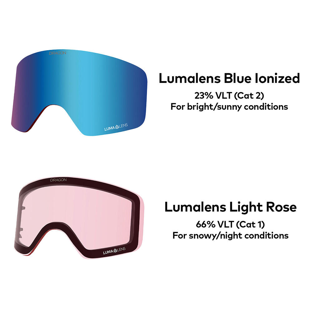 NFX MAG OTG Unisex Skibril - Flame/LL Blue Ionized & LL Light Rose 7/7