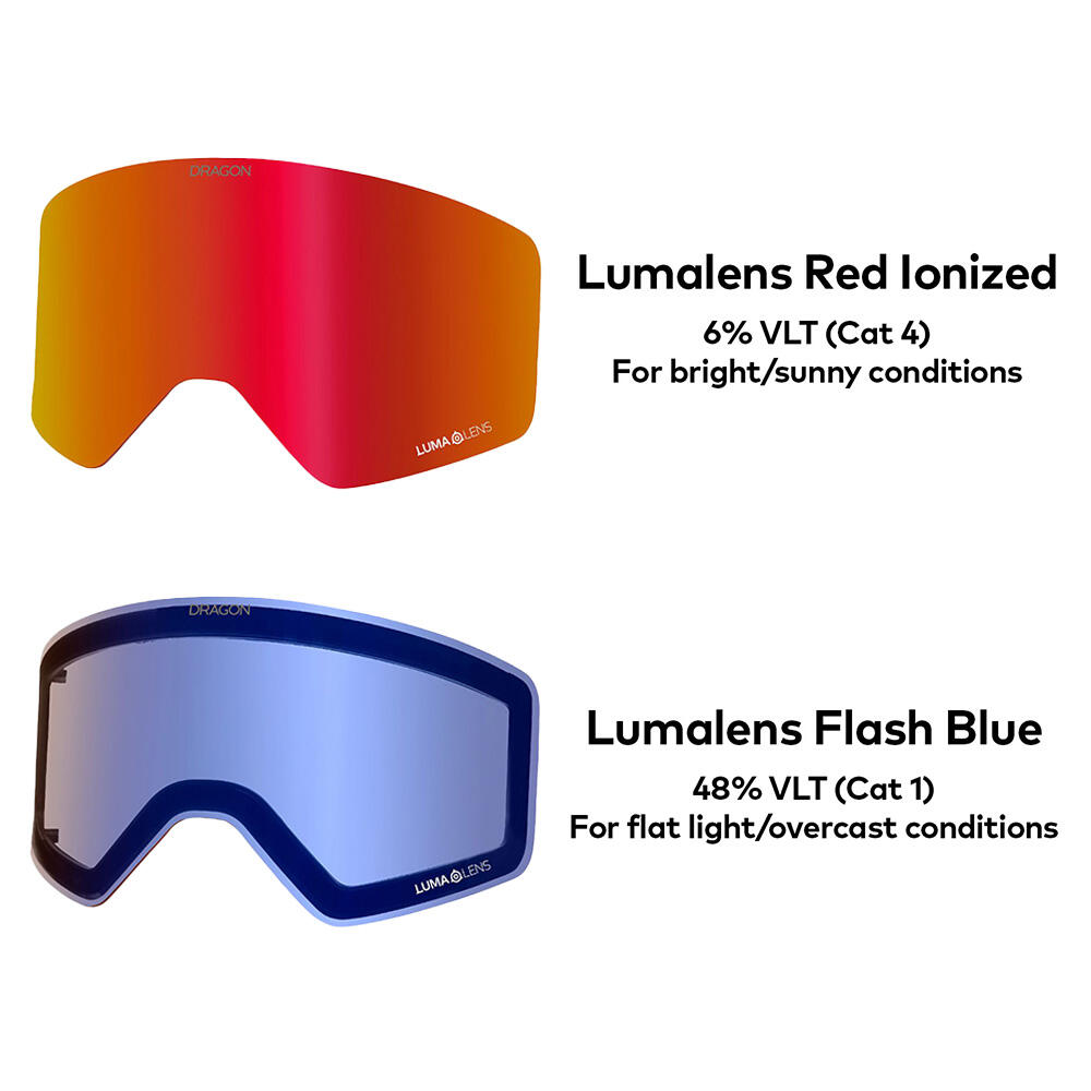 R1 OTG Gafas De Esquí Unisex - Pow Collab 2025/LL Red Ionized & LL Flash Blue 7/7