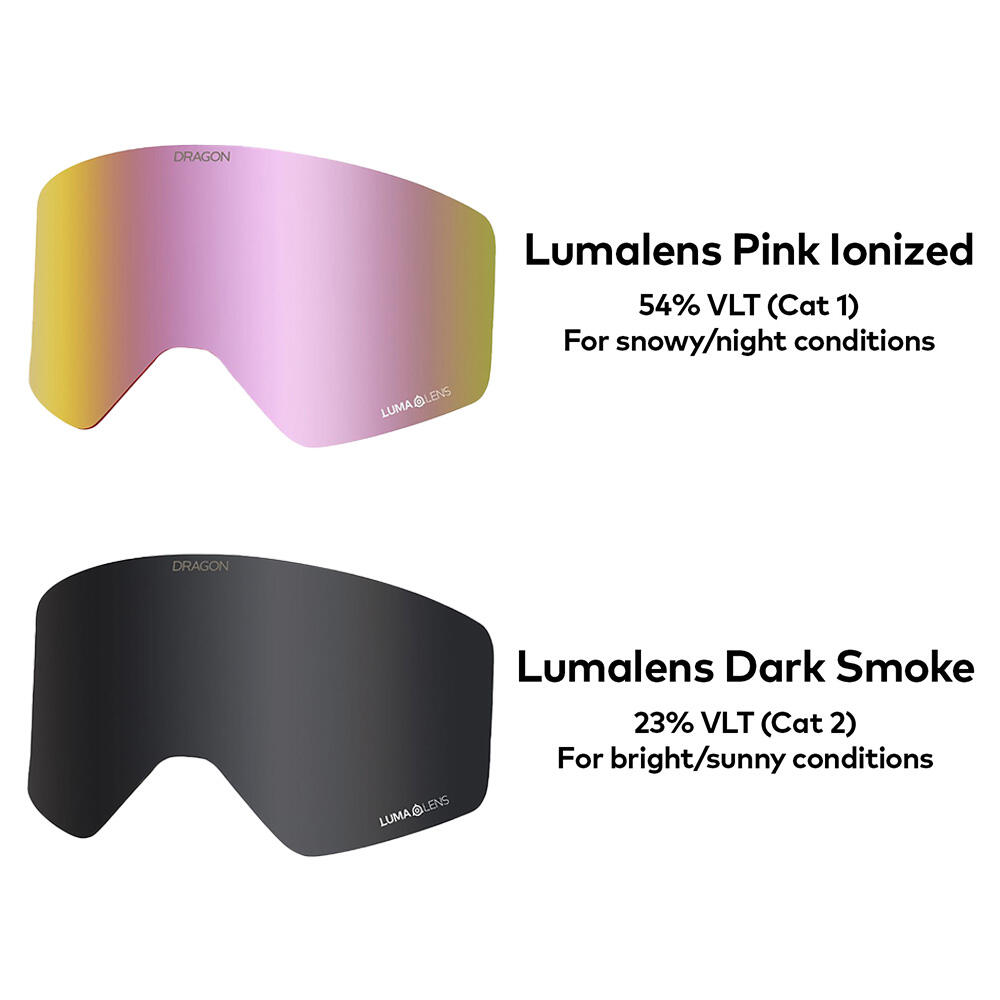 R1 OTG Gafas De Esquí Unisex - Whiteout/LL Pink Ionized & LL Dark Smoke 6/6