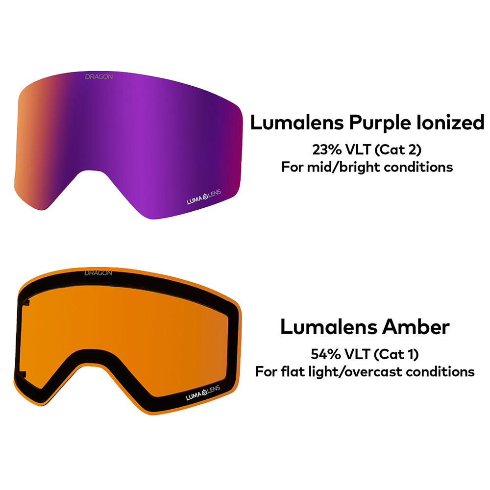 R1 OTG Unisex Snow Goggles - Rattle Can/Lumalens Purple Ionized