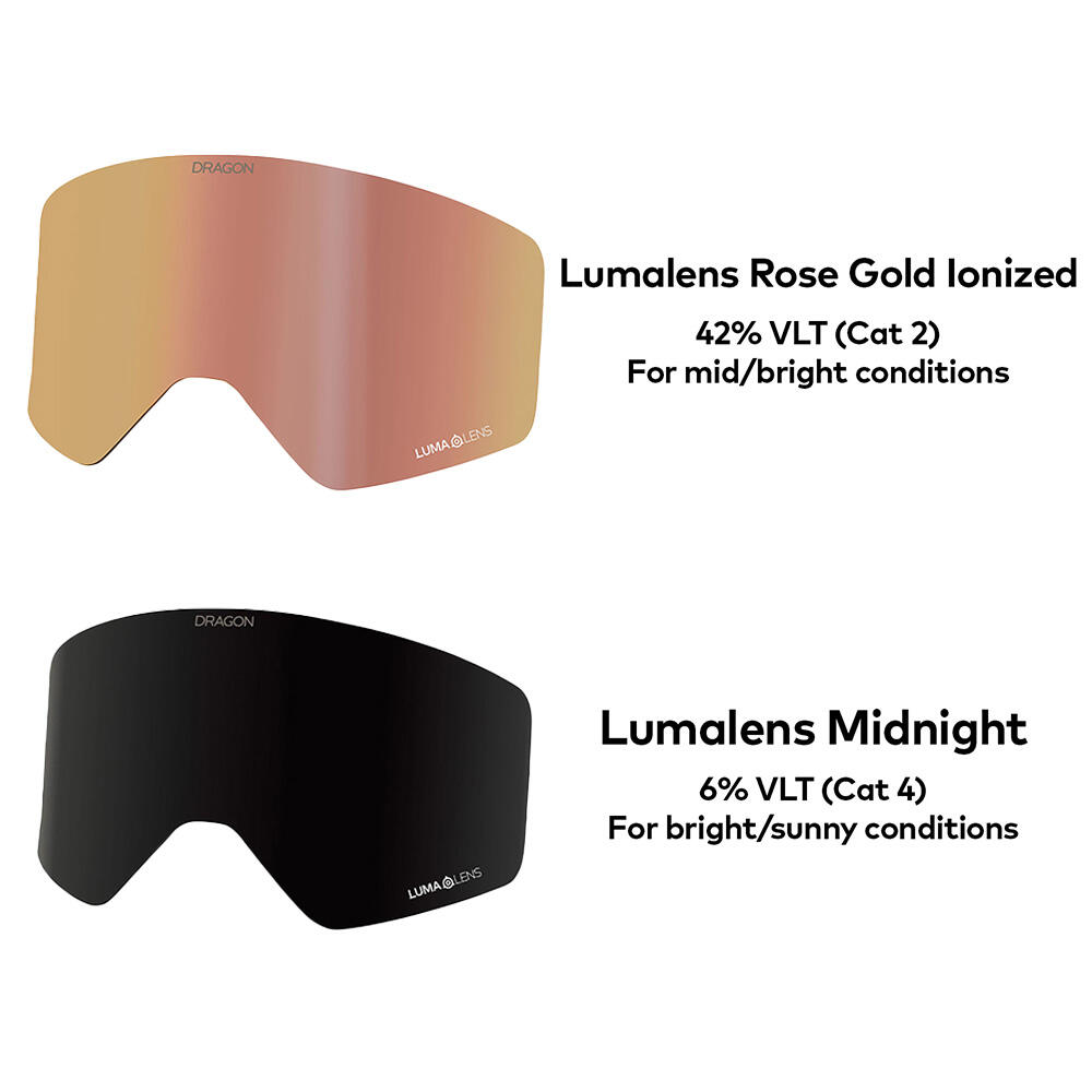 R1 OTG Gafas De Esquí Unisex - Predator/LL Rose Gold Ionized & LL Midnight 6/6