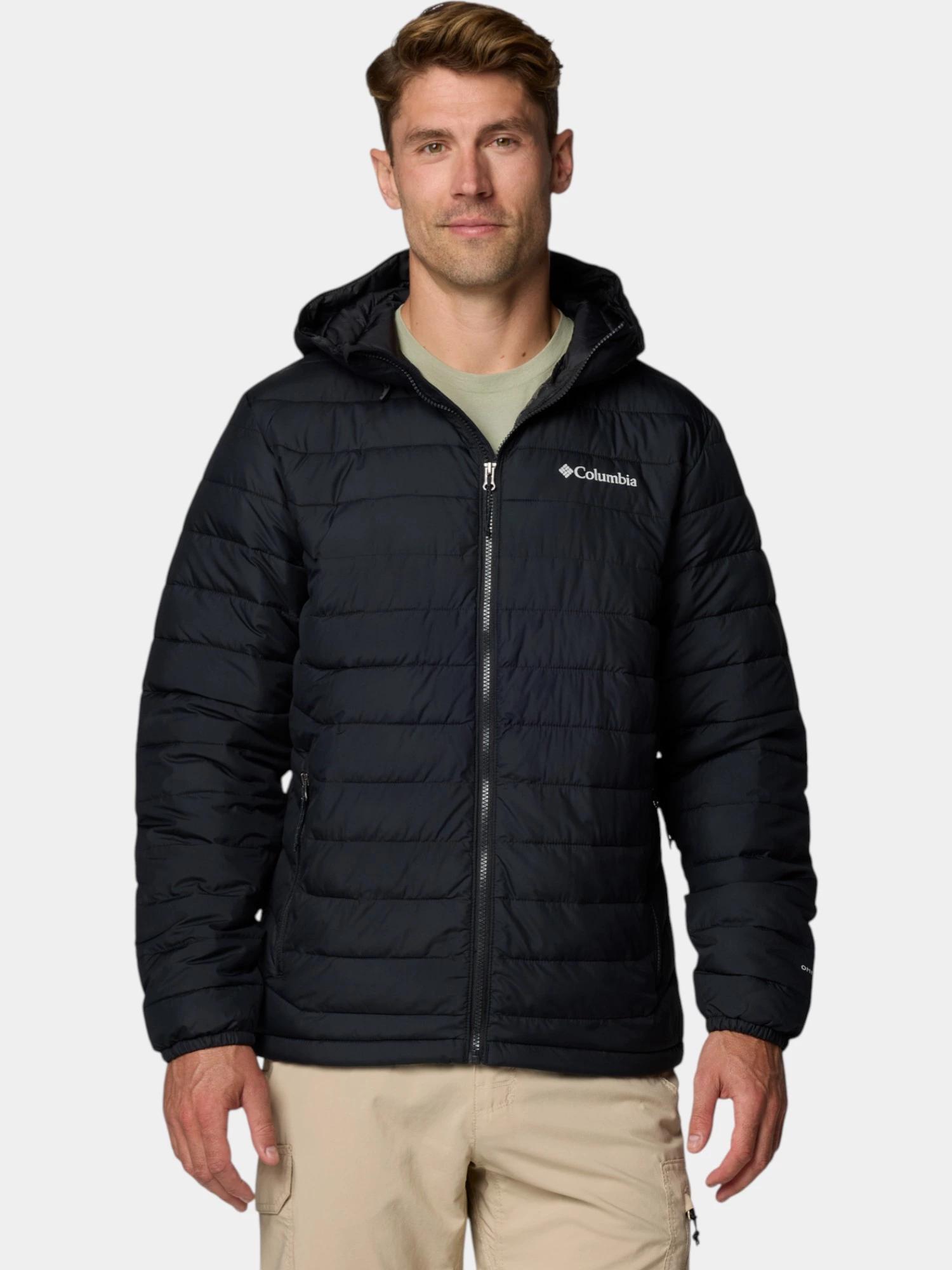 Geaca matlasata de tranzitie Powder Lite II Hooded Jacket - negru barbati