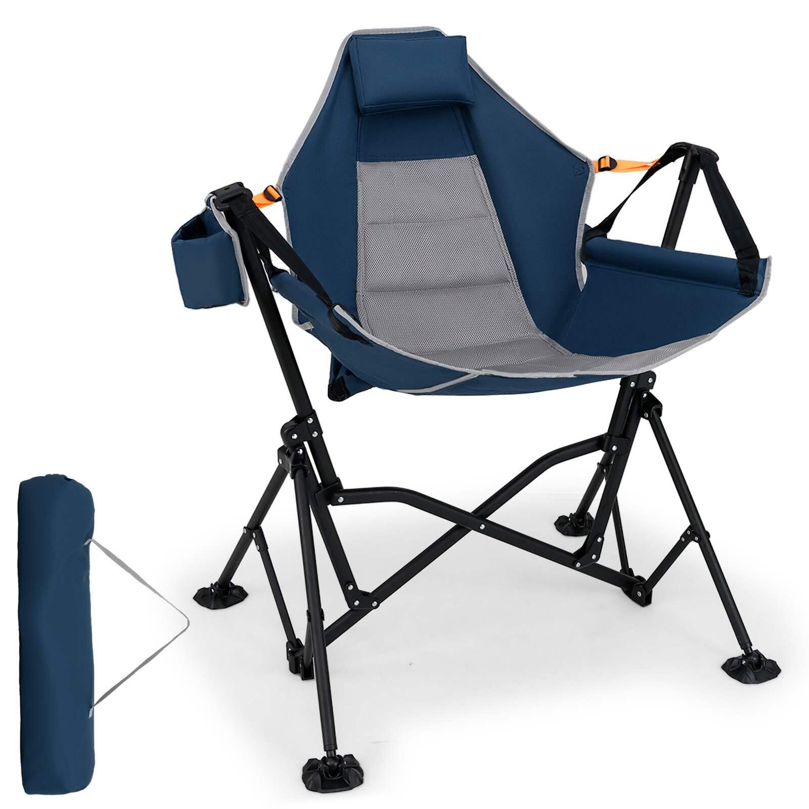 Oversized Hammock Camping Chair Foldable Swing Chair w/Cup Holder Adjustable