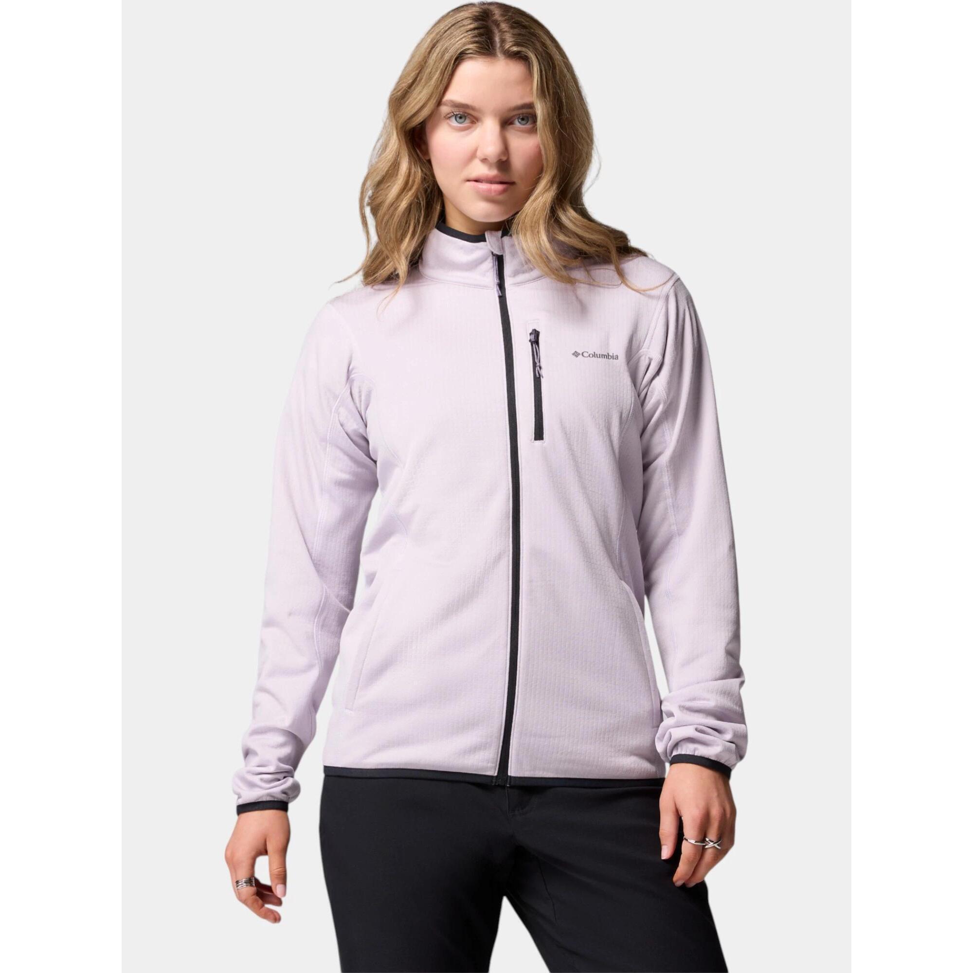 Columbia - Pull Femme Essential Hike Grid - Polaire - Violet - Decathlon