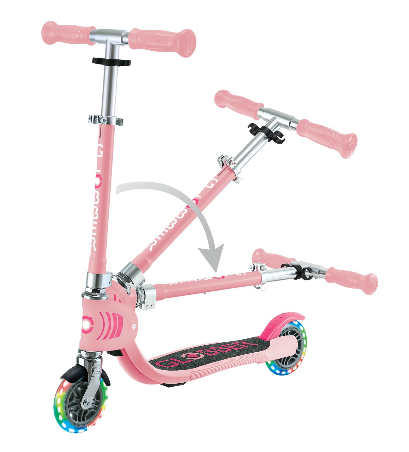 Trottinette 2 roues FLOW FOLDABLE JUNIOR LIGHTS - Rose pastel 3/7