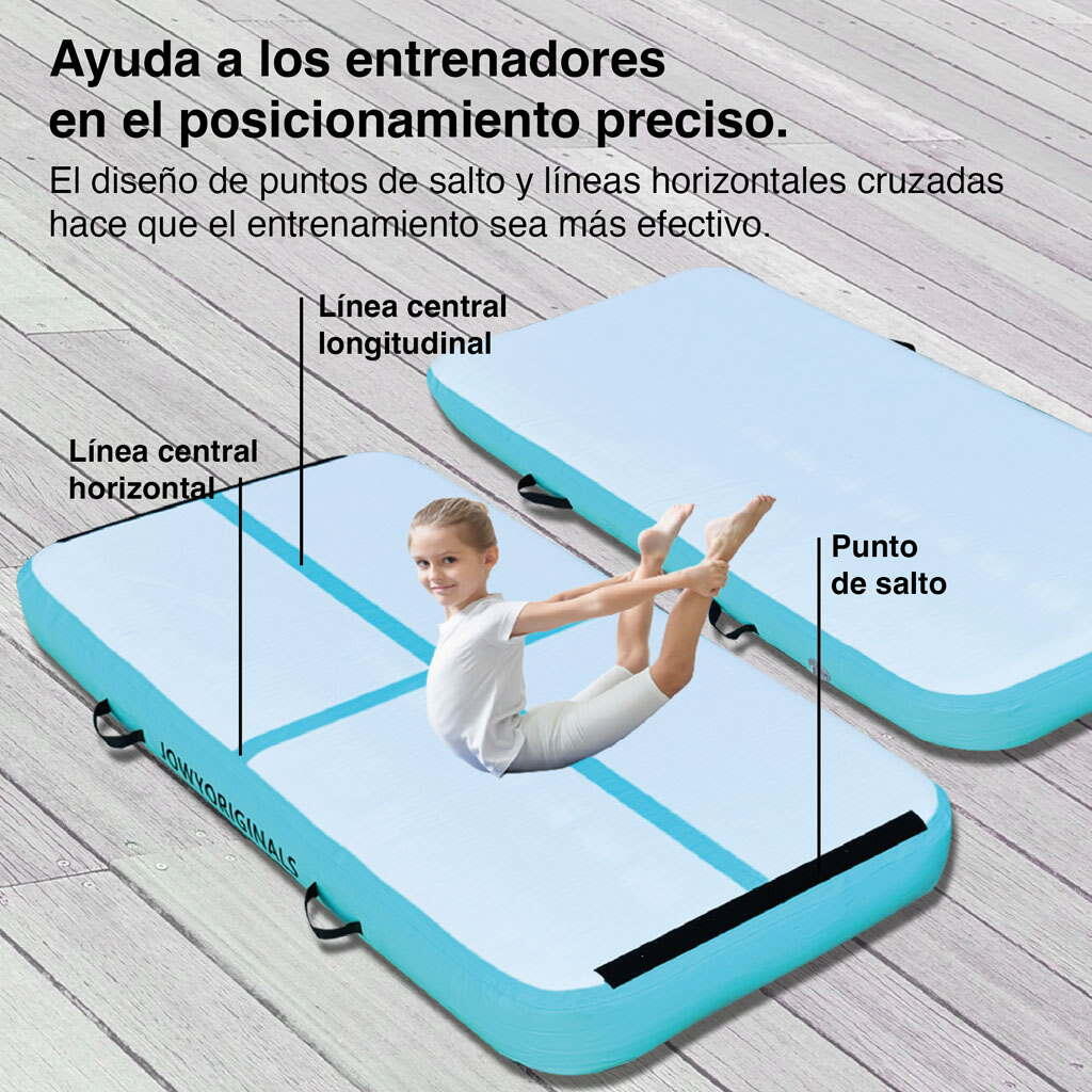 Air Track 200x100x20 cm Colchonete Inflável, Azul 2/6