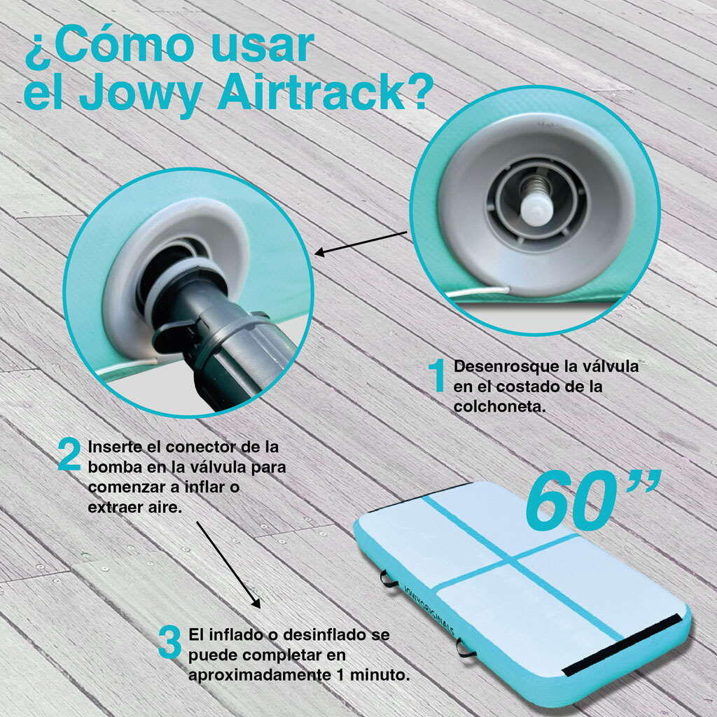 Air Track 200x100x20 cm Colchonete Inflável, Azul 5/6