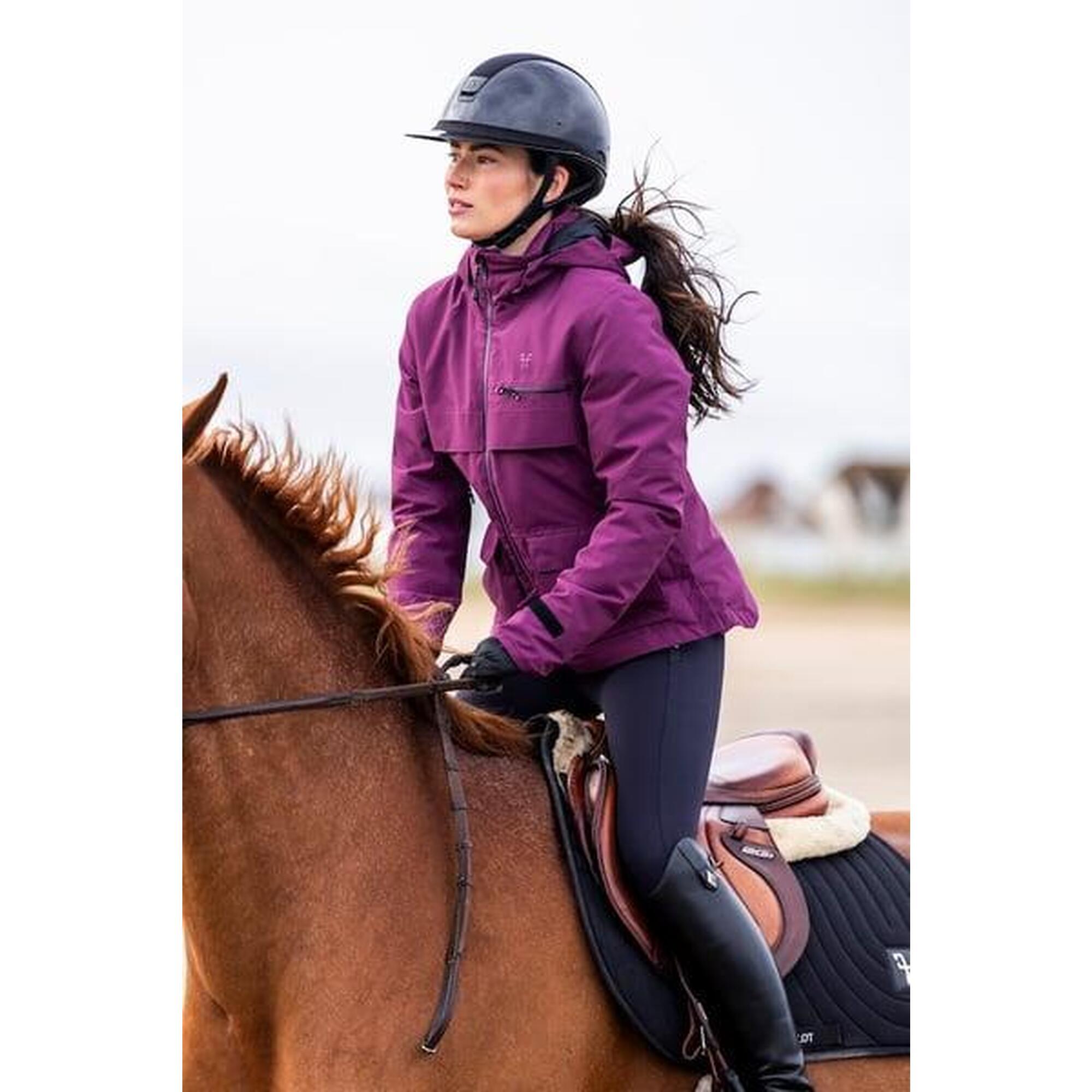 Horse Pilot - Manteau D'Équitation Chaud Essential - Parka - Violet - Decathlon