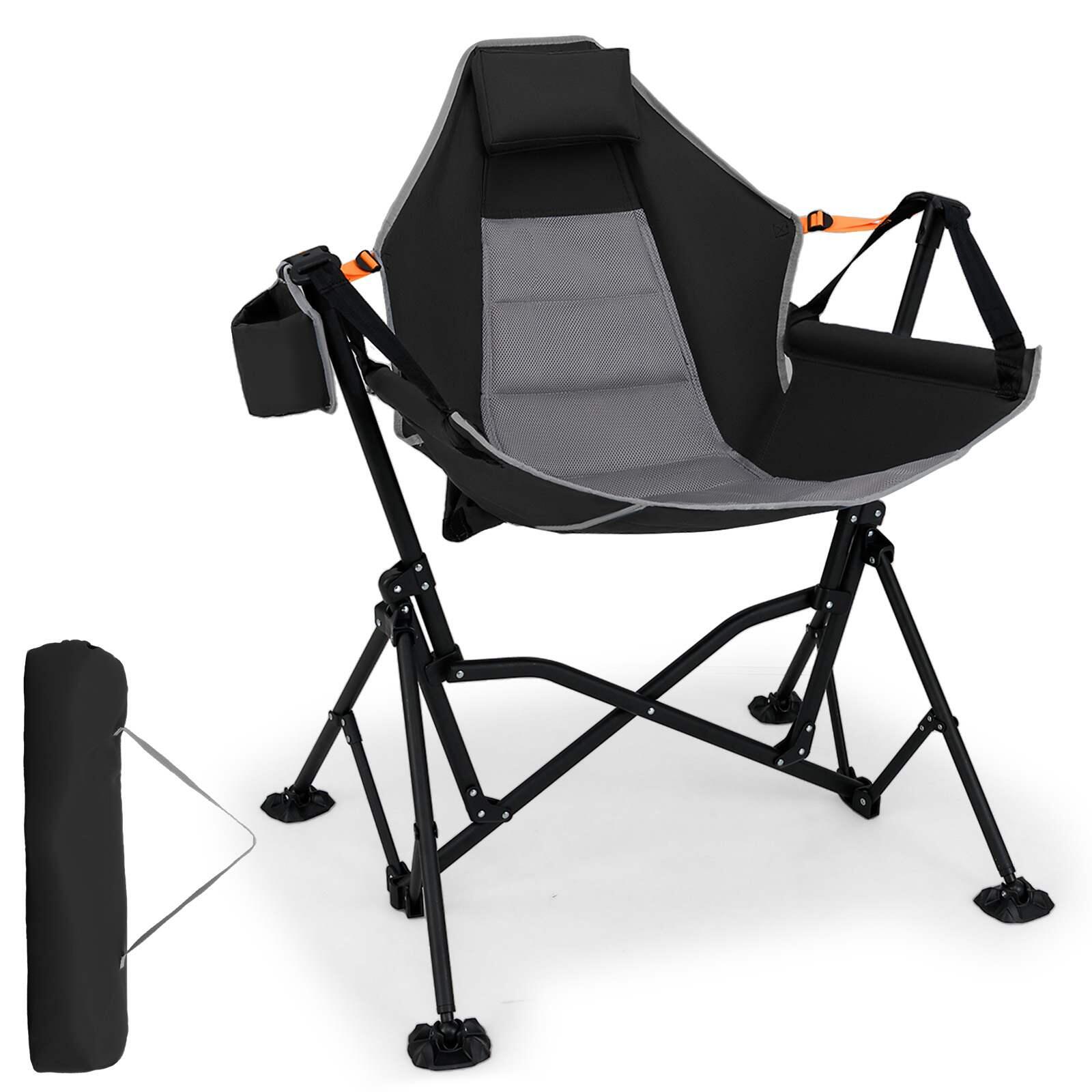 Oversized Hammock Camping Chair Foldable Swing Chair w/Cup Holder Adjustable