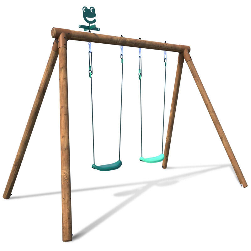 Soulet - Balançoire En Bois Traité 2 Agrès Alizée - Balançoire - Taille Unique - Decathlon