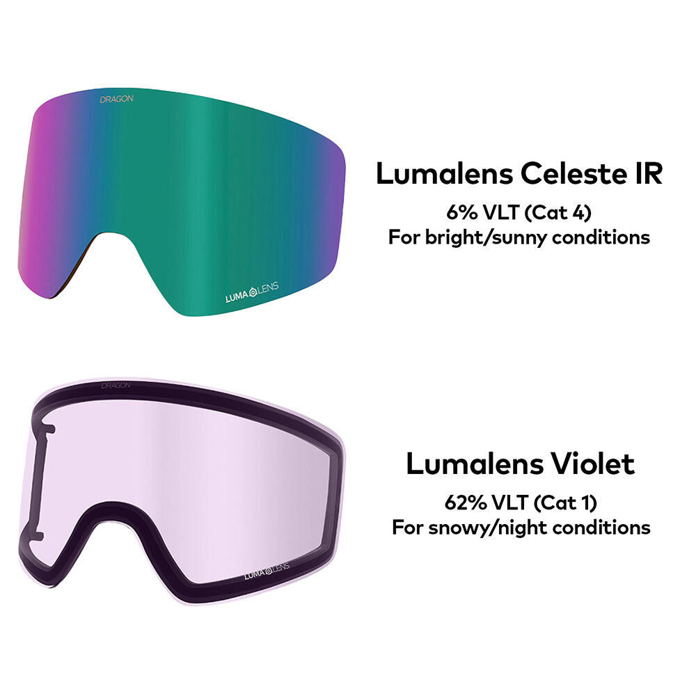 PXV Lunettes De Ski Unisexes - Thrill/LL Celeste IR & LL Violet 7/7