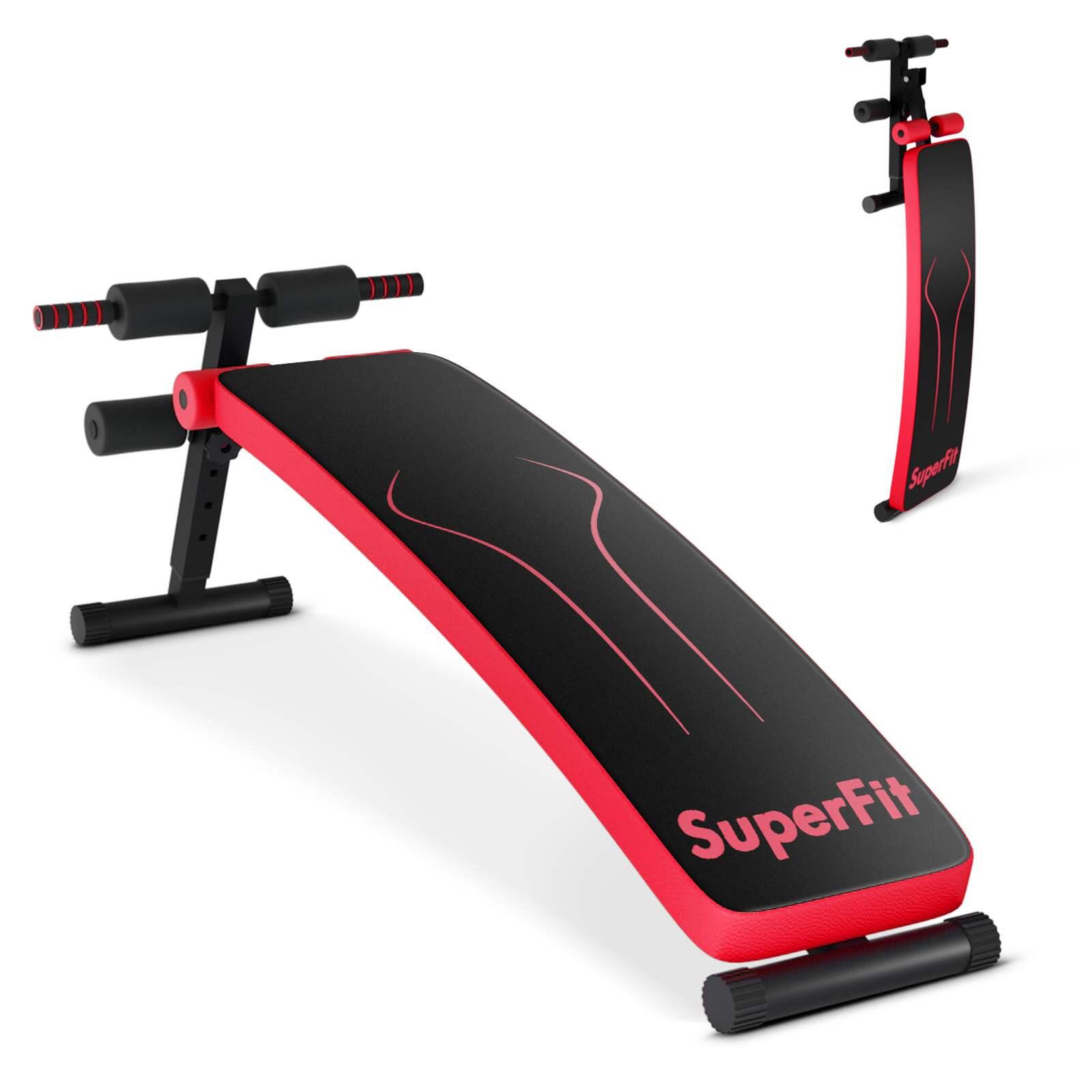 Foldable Sit Up Bench Ab Workout Strength Training Red