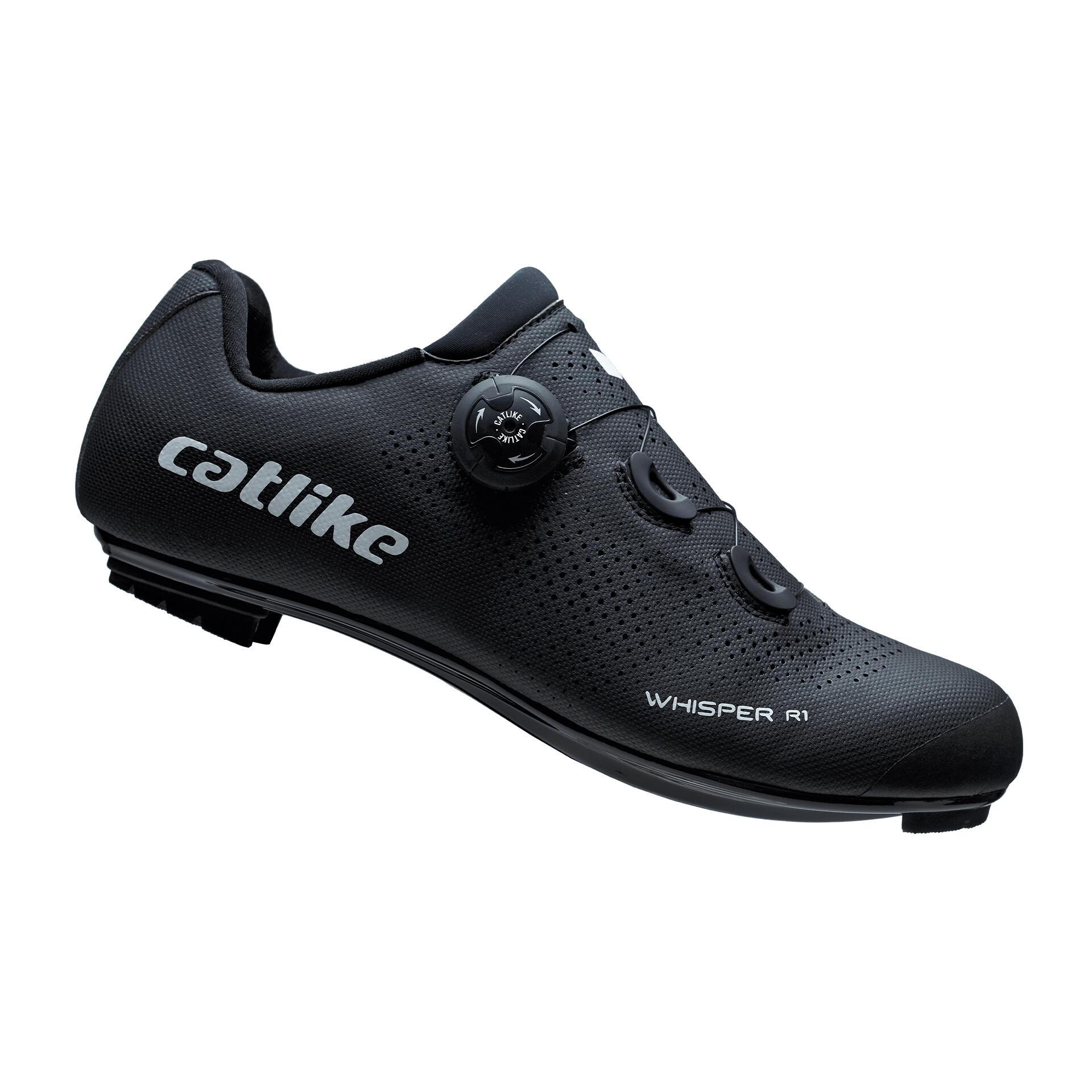 Scarpe Ciclismo Strada Whisper R1 Nylon Nero 3/7