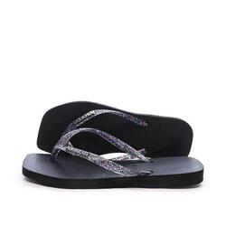 Tongs Noires Femme Havaianas Hav Square Logo Met