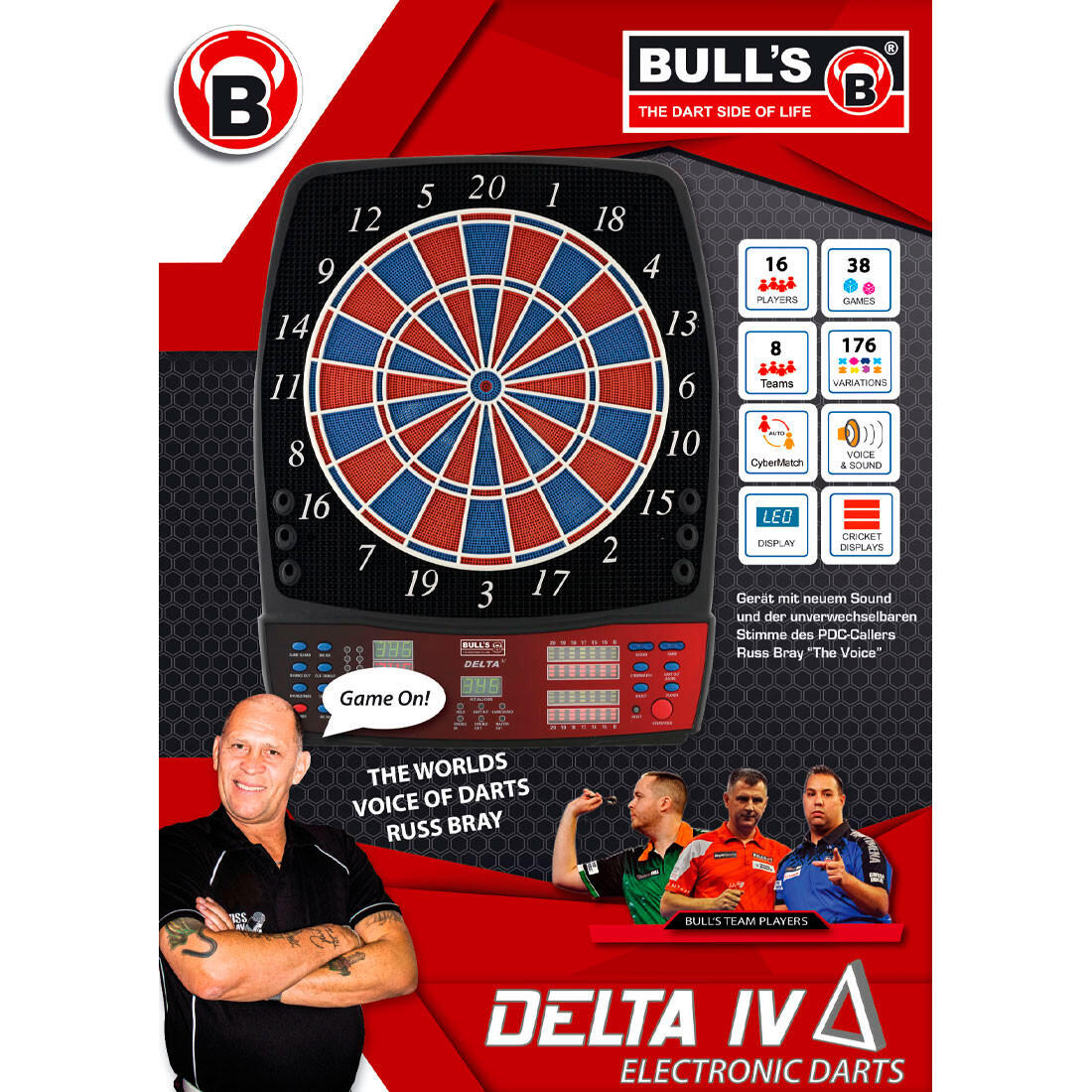 BULL'S Delta IV RB Sound Elektronik Dartboard 2/3