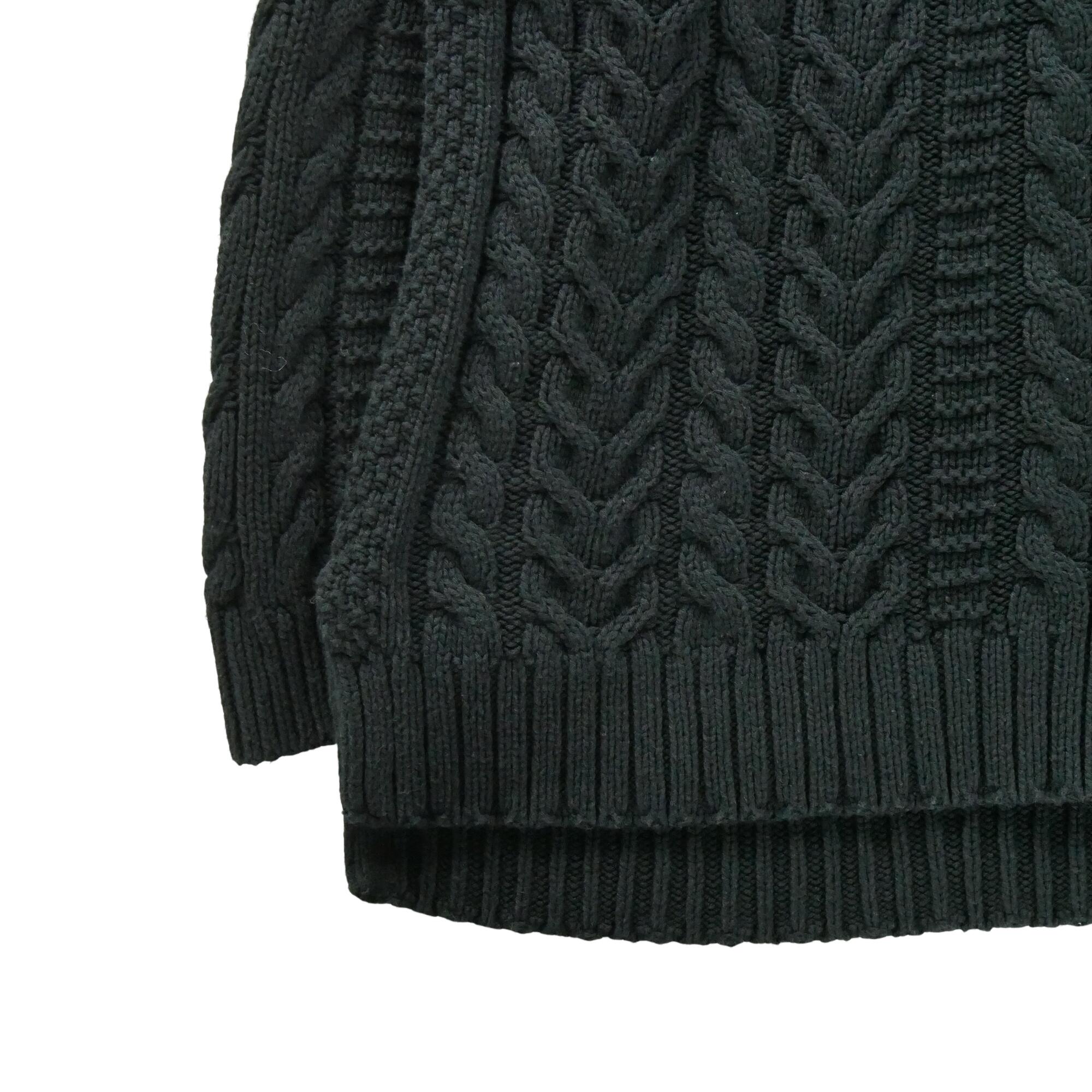 Tweedehands Dames Zwarte Kabelgebreide Trui Als nieuw RALPH