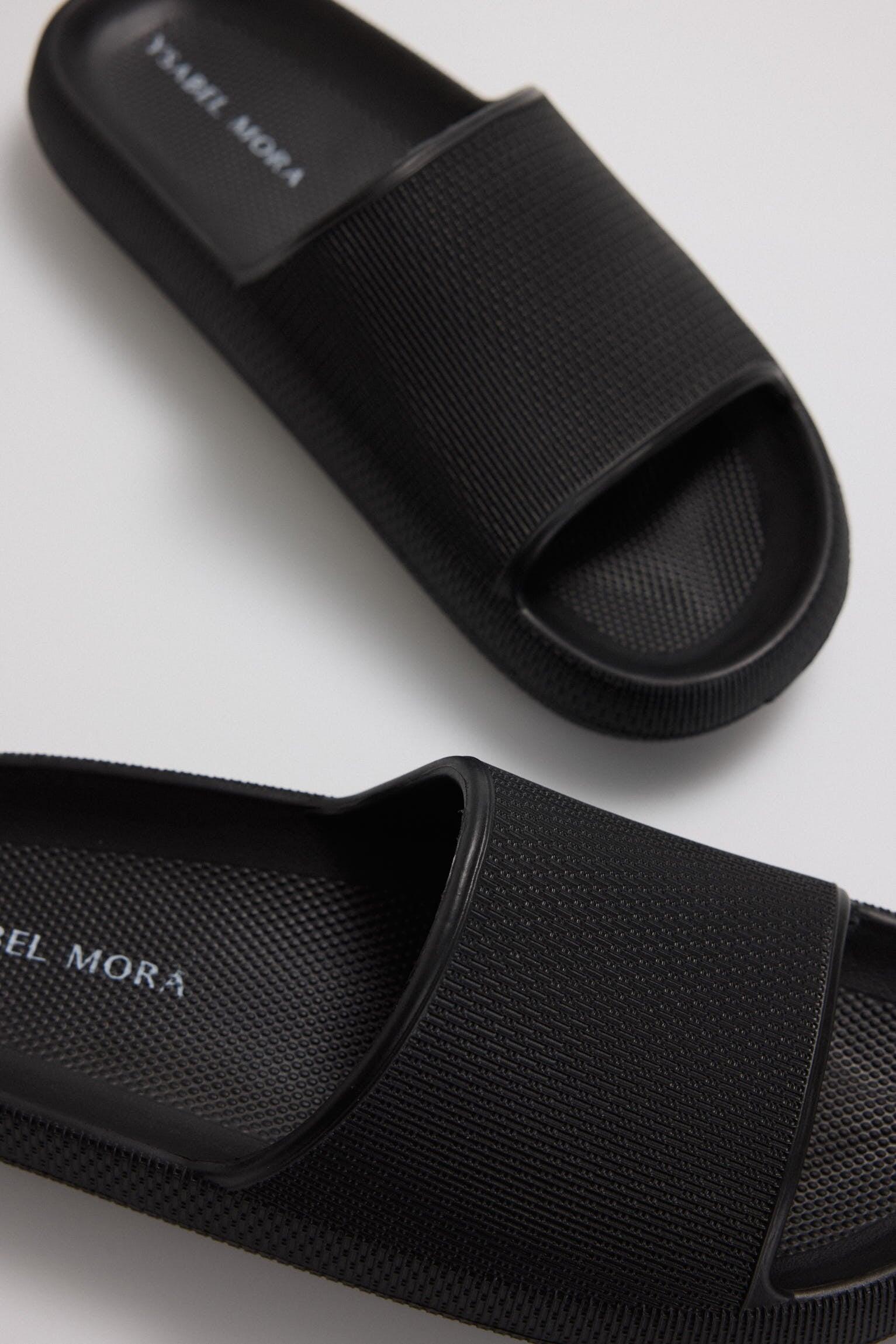 Tongs de plage antidérapantes légères extra confort noires 3/3