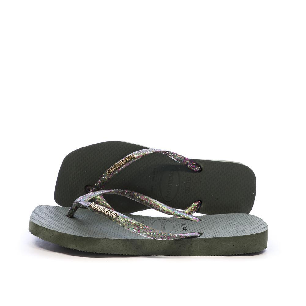 Havaianas - Tongs Kaki Femme Havaianas Hav Square Logo - Claquettes - Vert - Decathlon