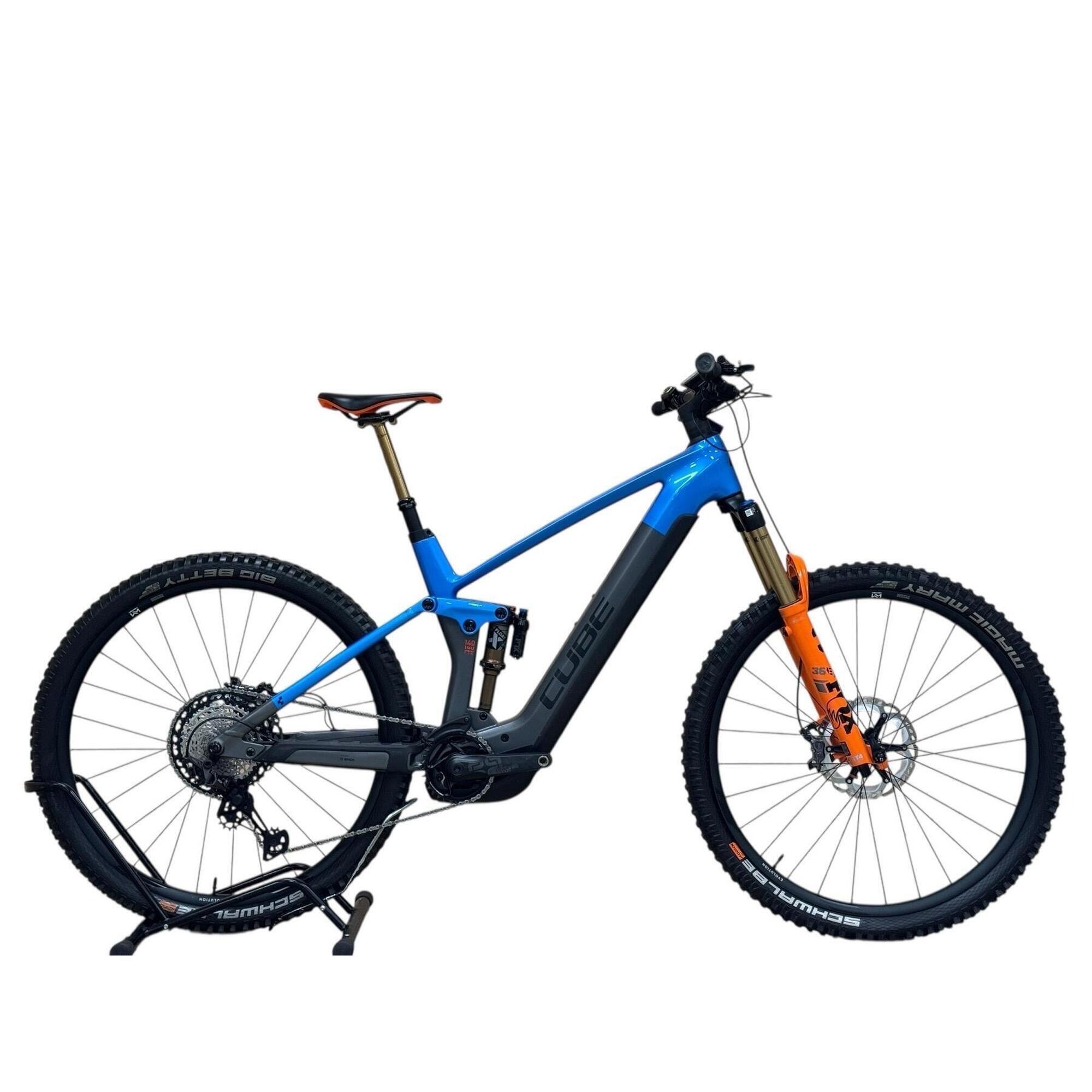 Cube - Reconditionné-vtt Électrique Cube Stereo Hybrid 140 Hpc Action Team - Comme Neuf - Vélo Tout Terrain - Bleu|orange - Grand - Decathlon