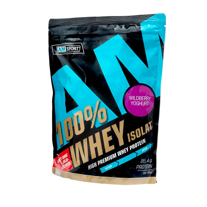 AMSPORT® High Premium Whey Protein 500g. Zippbeutel Wildberry-Joghurt