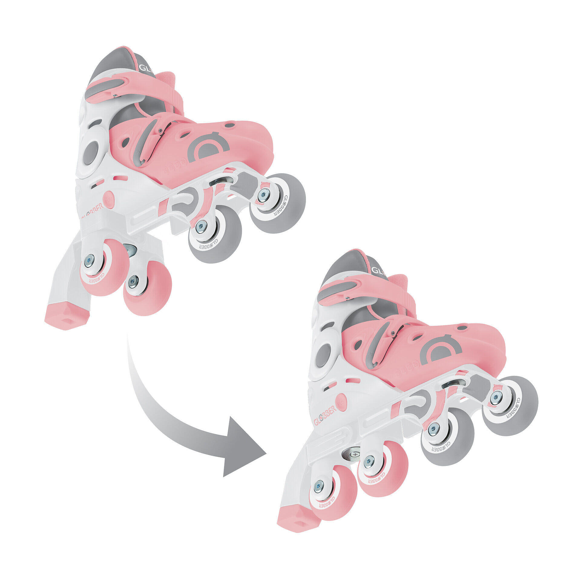 GLOBBER Kinder-Inliner 2-in-1 Pastellrosa 8/14