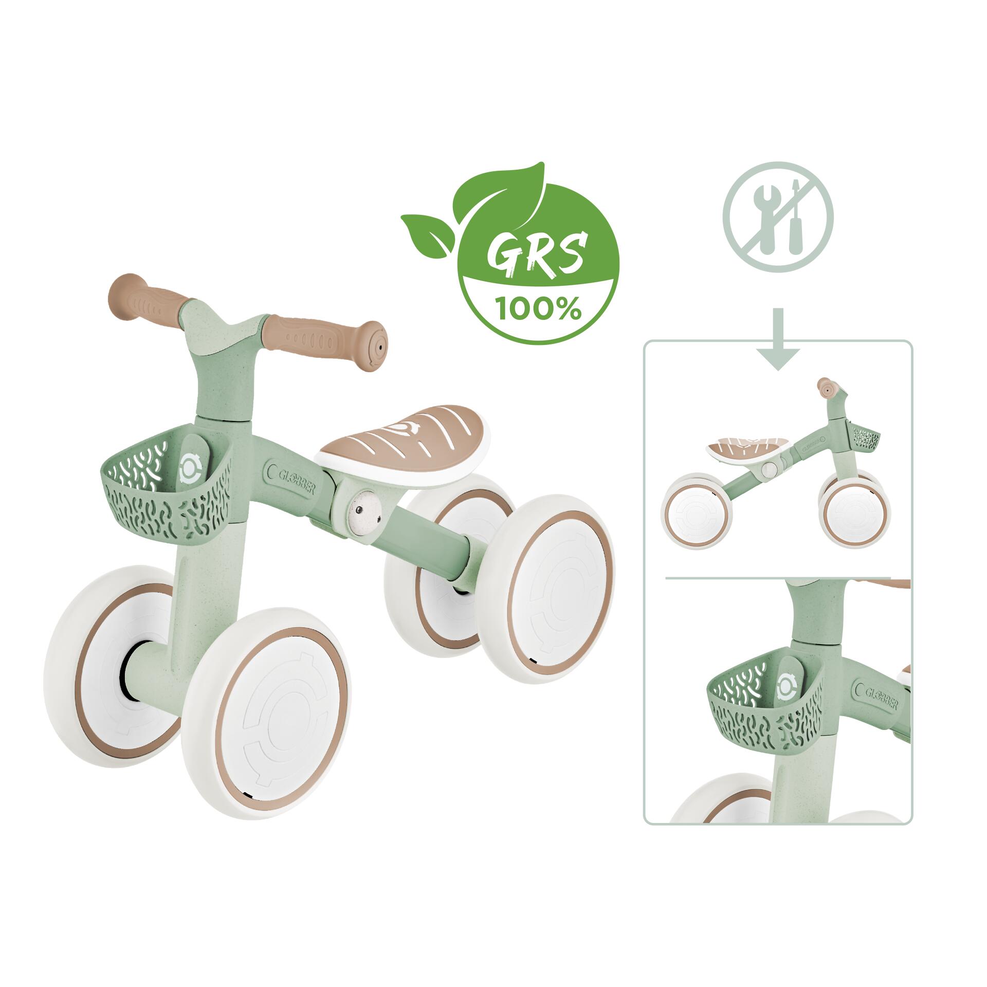 Globber - Porteur Learning Bike Eco - Vert Sauge - Porteur - Vert - 7" - Decathlon