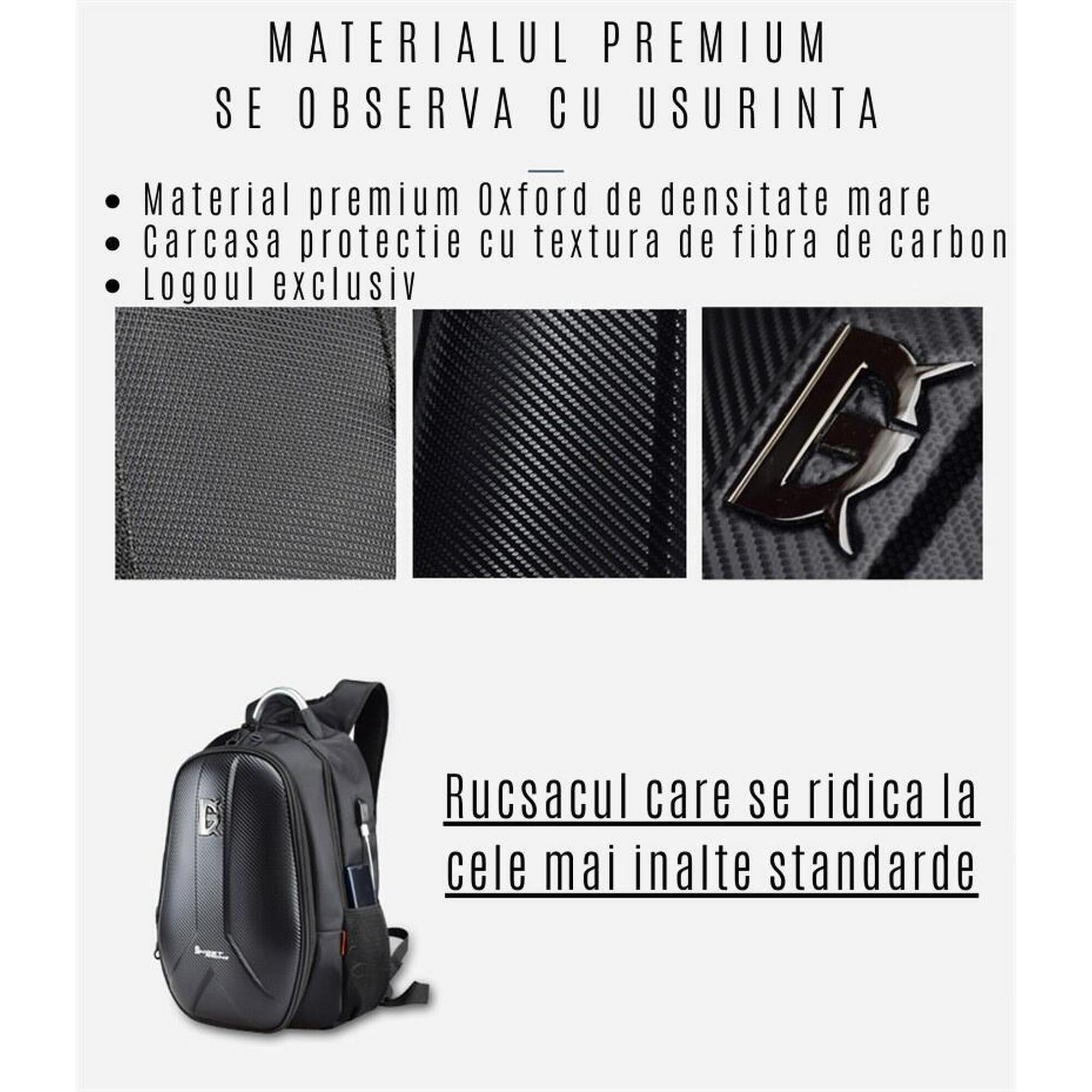 Rucsac Moto, protectie carbon, spatiu casca, Usb, extensie