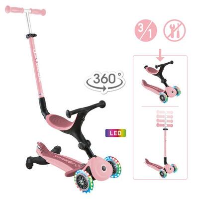 GLOBBER GO-UP ACTIVE LIGHTS 360 blau, mit Leuchtrollen