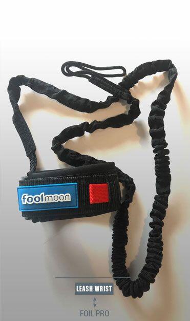 FOOLMOON Leash da polso in neoprene Fool Moon con corda bungy — blu/nero