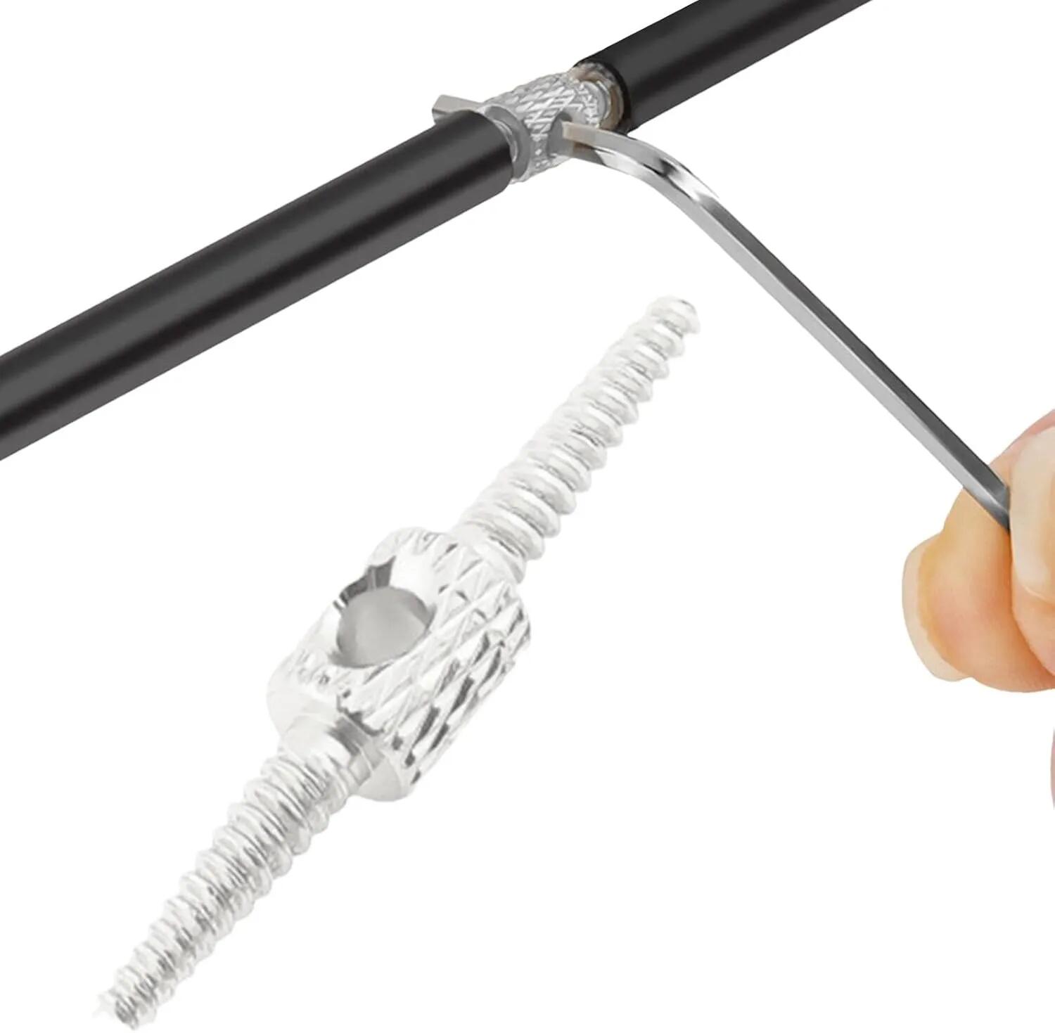 Outil guidage interne câbles vélo – Aluminium argent – 2 pièces 2/4