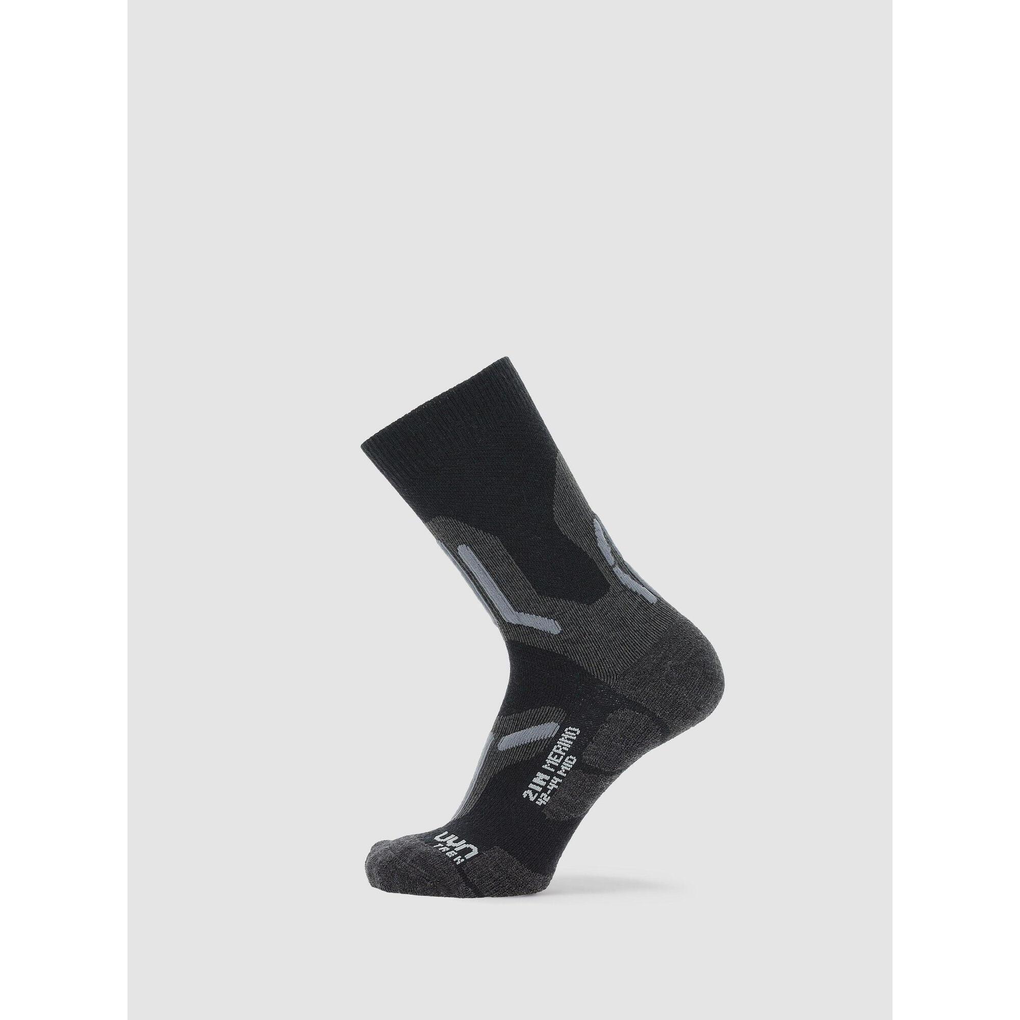 Uyn - Trekking 2in Merino Mid Socks - Chaussettes - Noir - 45/47 - Decathlon