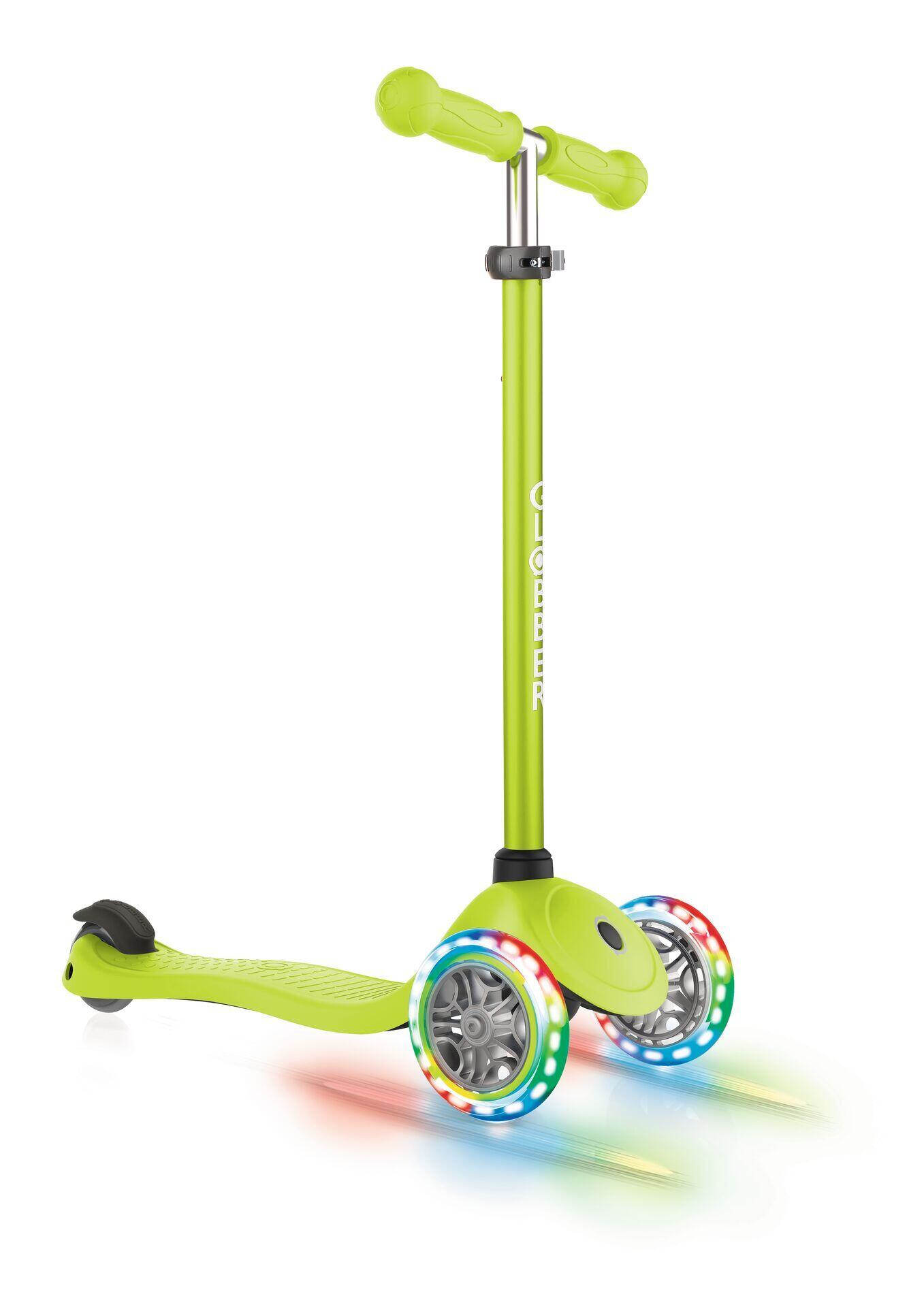 Monopattino Globber Primo Lights Verde 3 ruote pieghevole 2/14