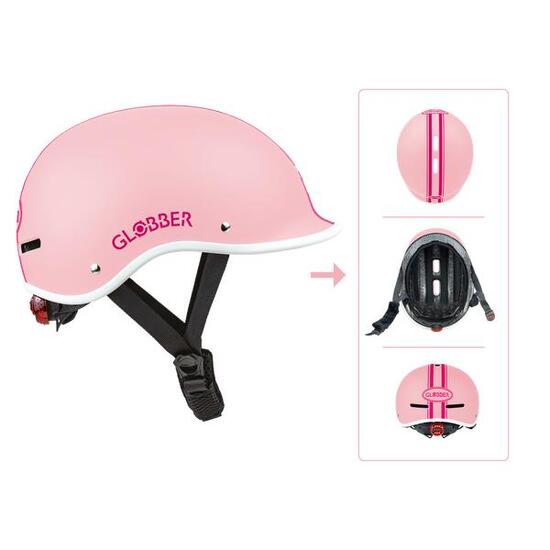 GLOBBER HELM MASTER LIGHTS Gr. XS/S 47-51 pastellrosa