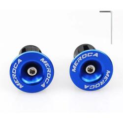 Bouchons de cintre vélo AL6061 22-24 mm bleu 19 g la paire