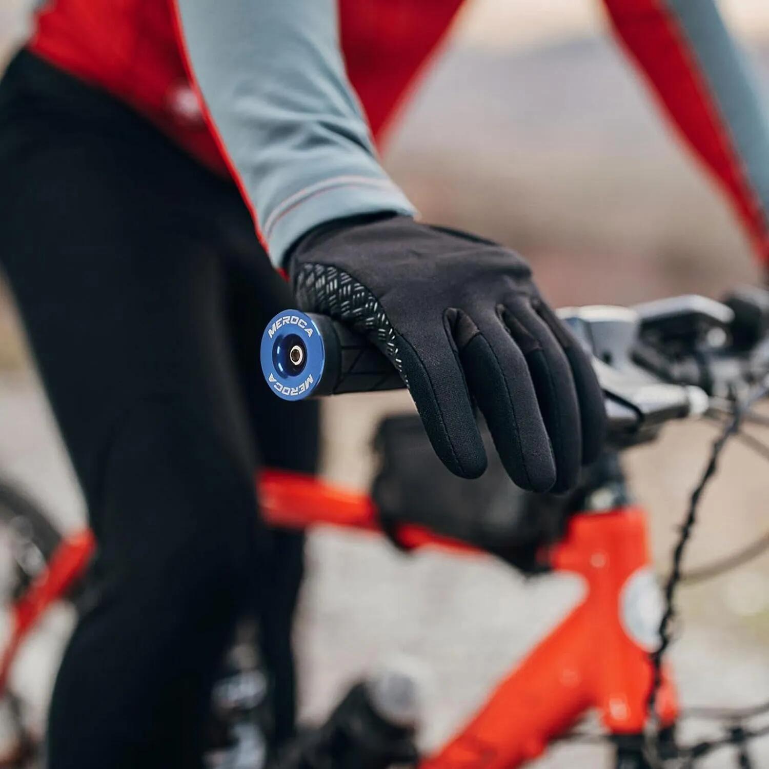 Tappi manubrio bici alluminio 22–24 mm vite M4 blu 19 g/coppia 3/5