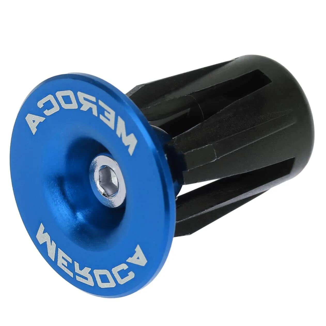 Tappi manubrio bici alluminio 22–24 mm vite M4 blu 19 g/coppia 2/5