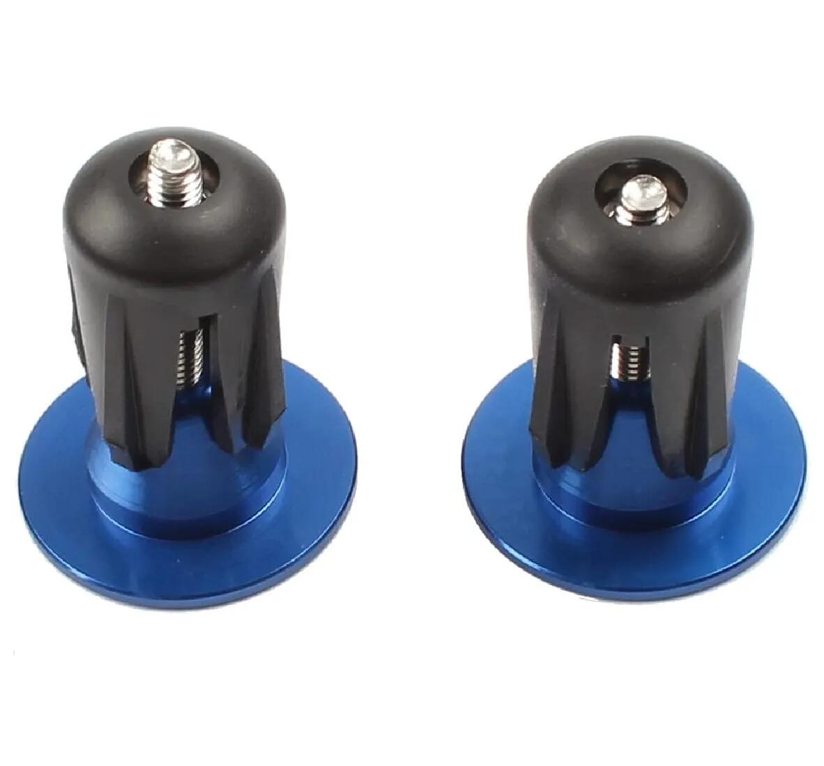 Tappi manubrio bici alluminio 22–24 mm vite M4 blu 19 g/coppia 4/5