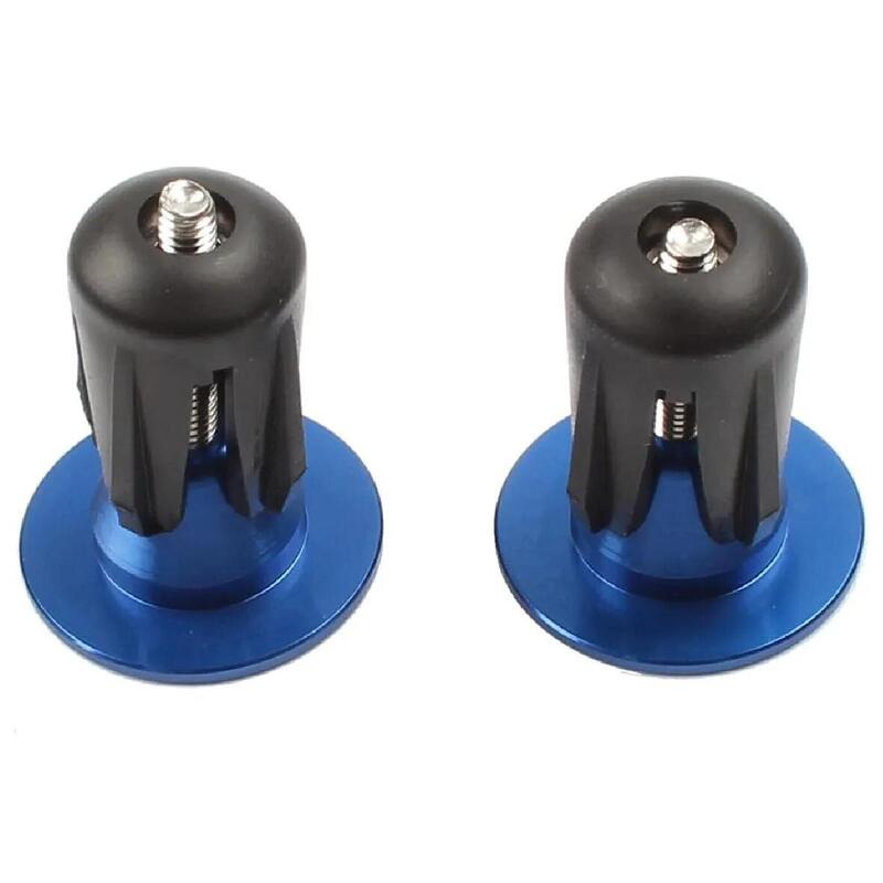 Koncovky řídítek hliník 22–24 mm šroub M4 modré 19 g/pár